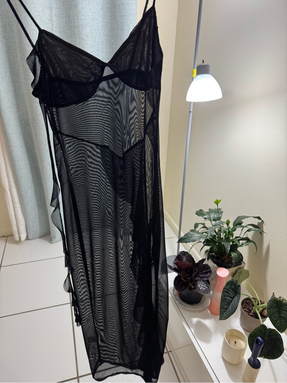 Sheer Black Slip Dress - Women's Intimates - Picture 11 of 11